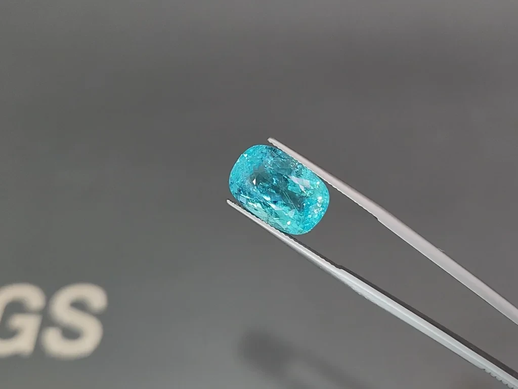 Neon Paraiba tourmaline greenish blue cushion cut 13.12 carats, Mozambique Image №3