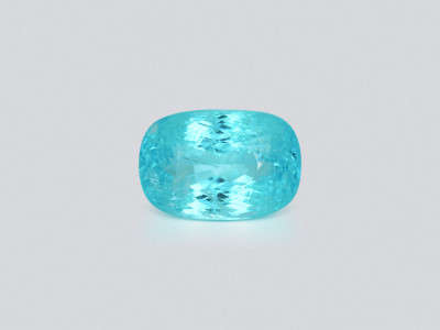 Neon Paraiba tourmaline greenish blue cushion cut 13.12 carats, Mozambique photo