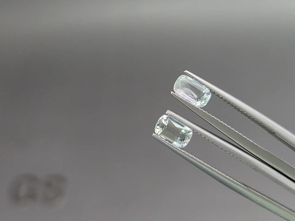 Set of aquamarines cushion-cut aquamarines 2.52 carats, Madagascar Image №4