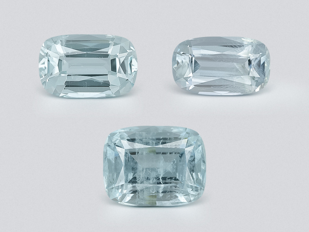Set of aquamarines cushion-cut aquamarines 2.52 carats, Madagascar Image №1