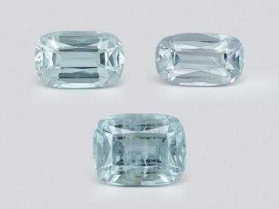 Set of aquamarines cushion-cut aquamarines 2.52 carats, Madagascar photo