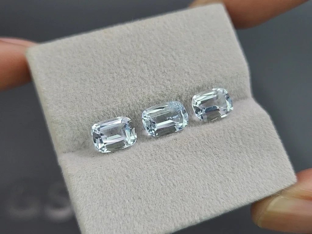 Set of aquamarines cushion cut 4.29 carats, Madagascar Image №5