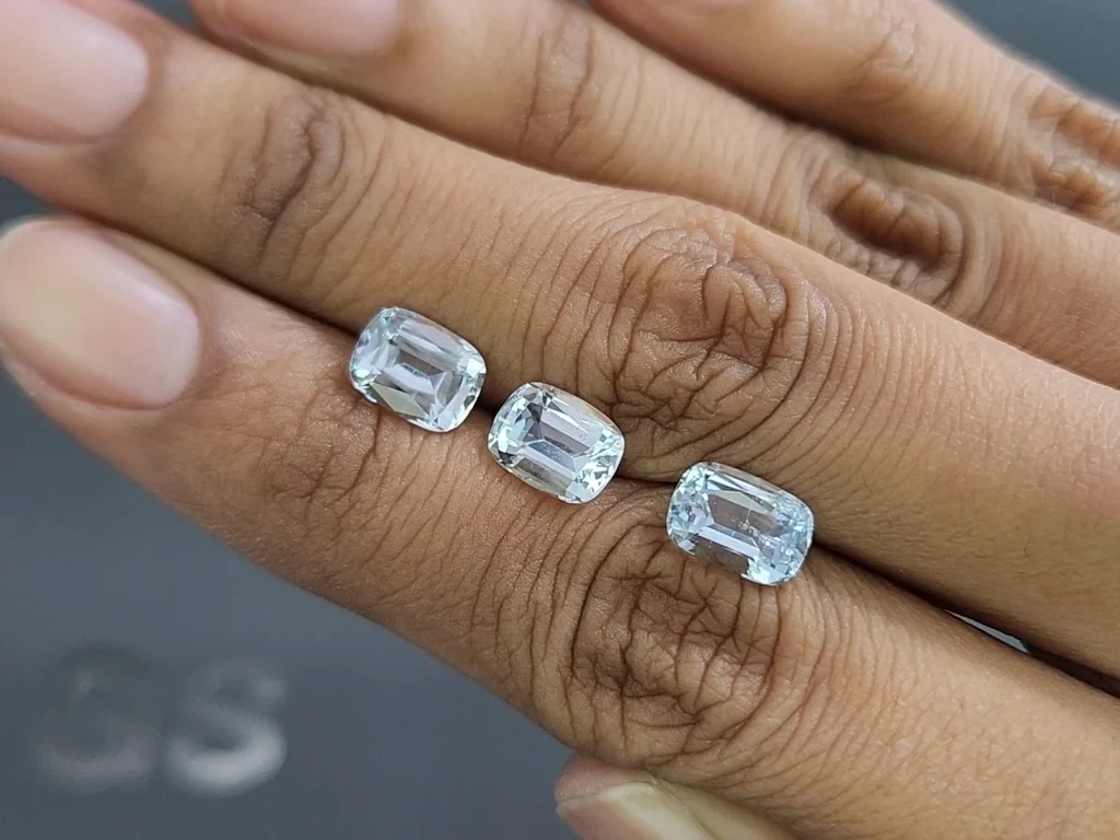 Set of aquamarines cushion cut 4.29 carats, Madagascar Image №2