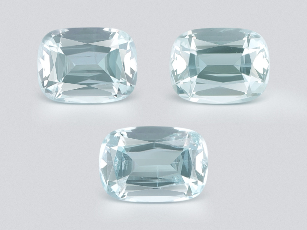 Set of aquamarines cushion cut 4.29 carats, Madagascar Image №1