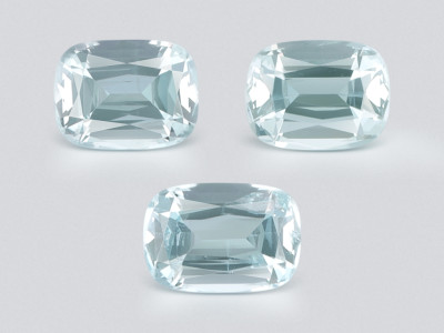 Set of aquamarines cushion cut 4.29 carats, Madagascar photo