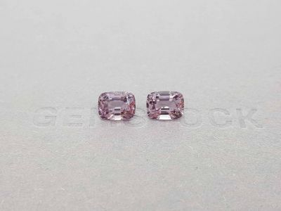 Pair of greyish purple cushion cut spinels 3.90 ct, Burma photo