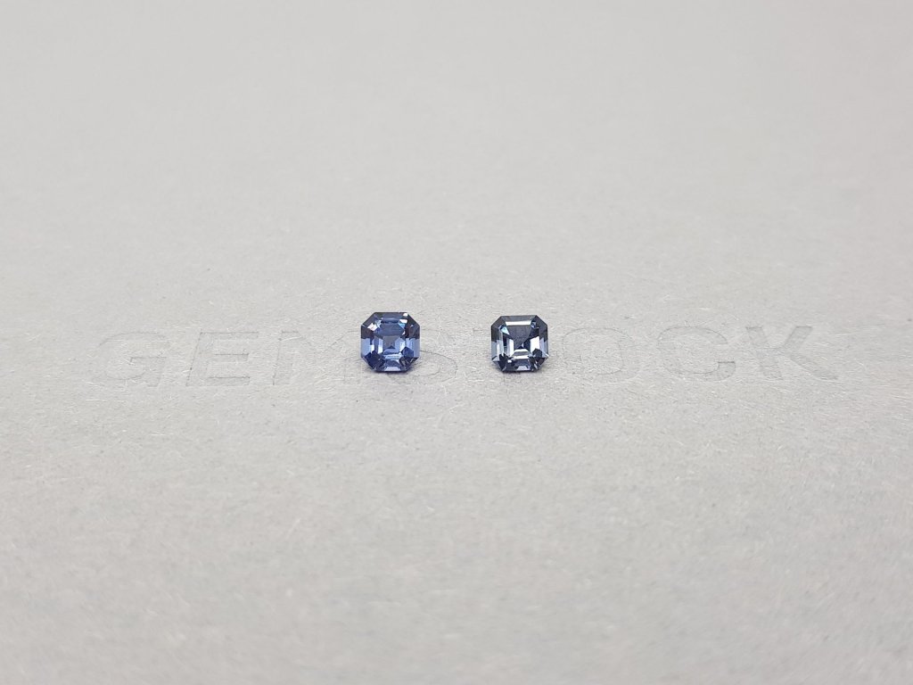 Pair of greyish blue asscher cut spinels 0.61 ct Image №1