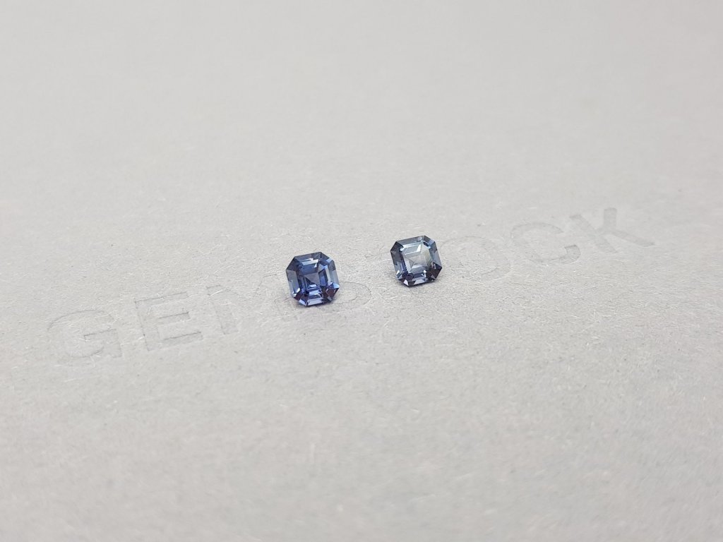 Pair of greyish blue asscher cut spinels 0.61 ct Image №2