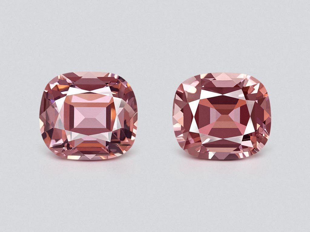 Pair of Baby Pink tourmalines in cushion cut 23.48 carats, Afghanistan  Image №1