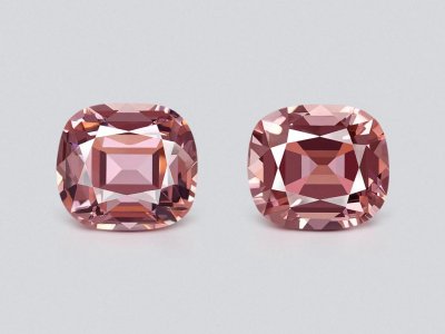 Pair of Baby Pink tourmalines in cushion cut 23.48 carats, Afghanistan  photo