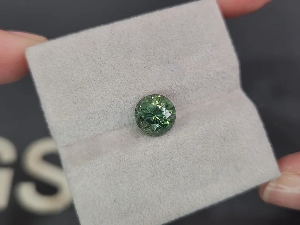 Unheated sapphire Teal round cut 4.00 carats, Sri Lanka Image №4