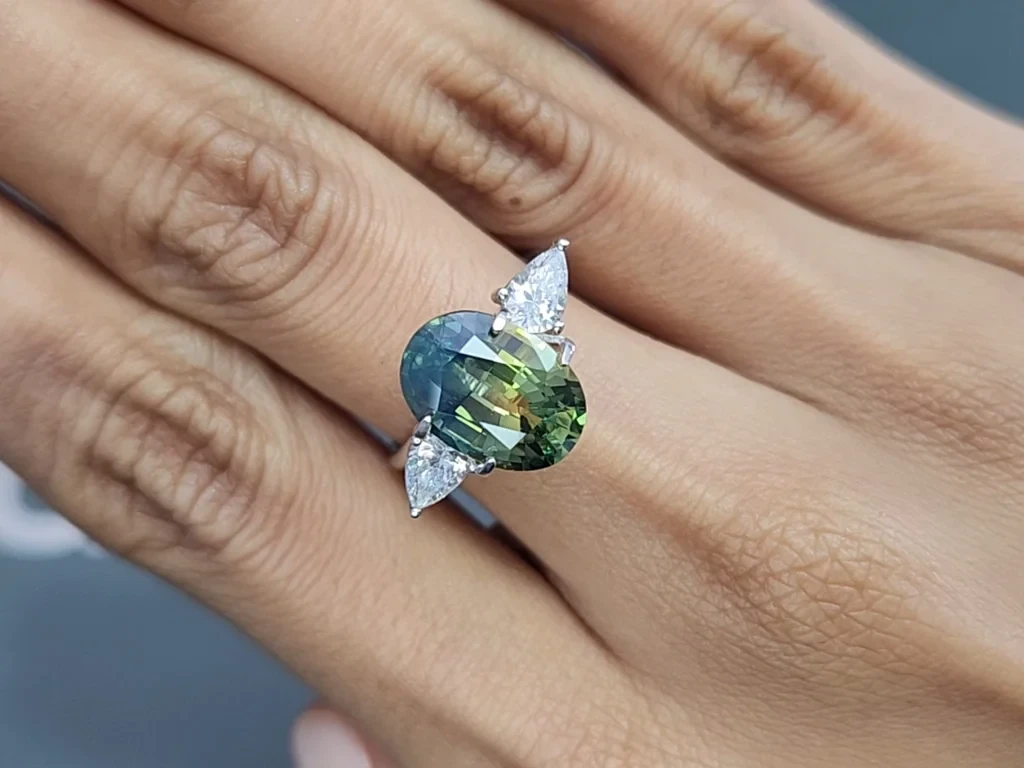 Unheated sapphireTeal oval cut 5.63 carats, Madagascar Image №5
