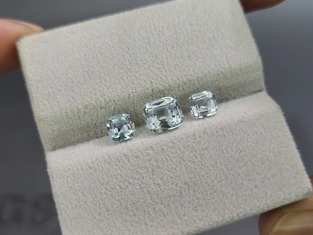 Set of aquamarines cushion cut 1.87 carats, Madagascar Image №5