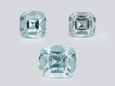 Set of aquamarines cushion cut 1.87 carats, Madagascar photo