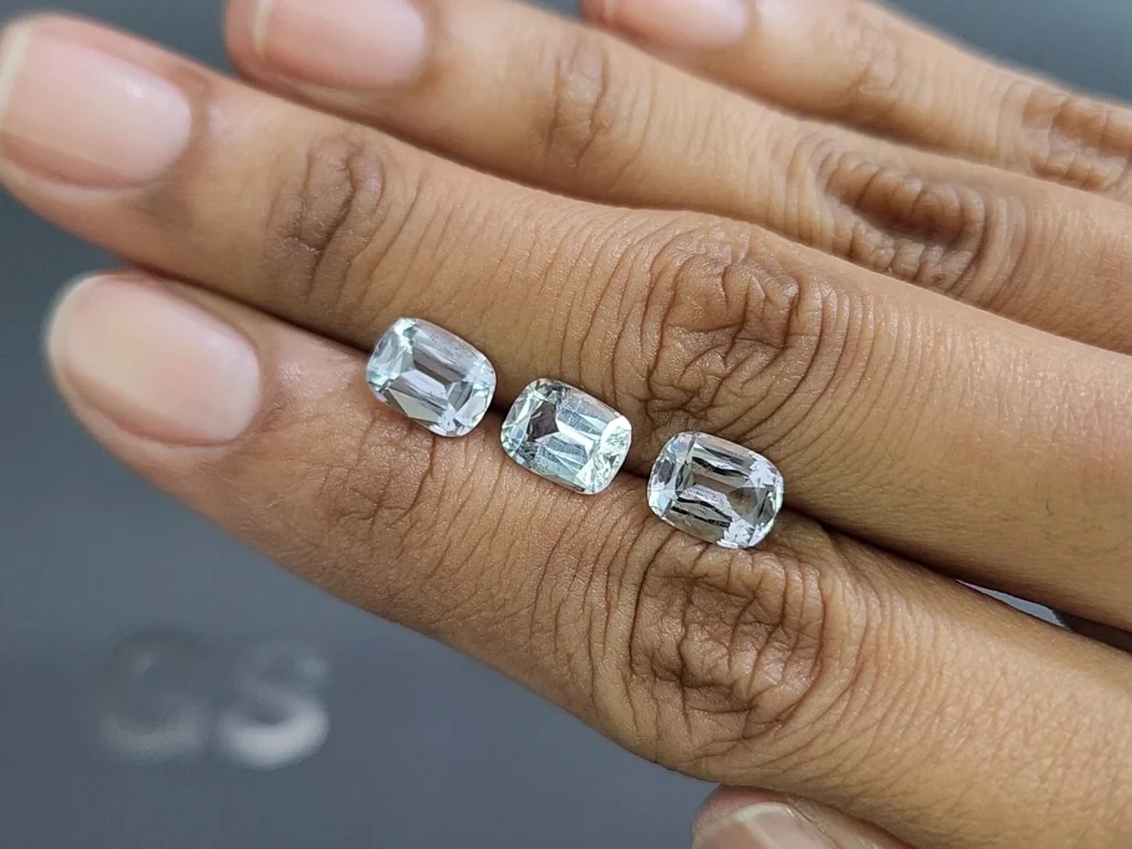 Set of aquamarines cushion cut 4.26 carats, Madagascar Image №2