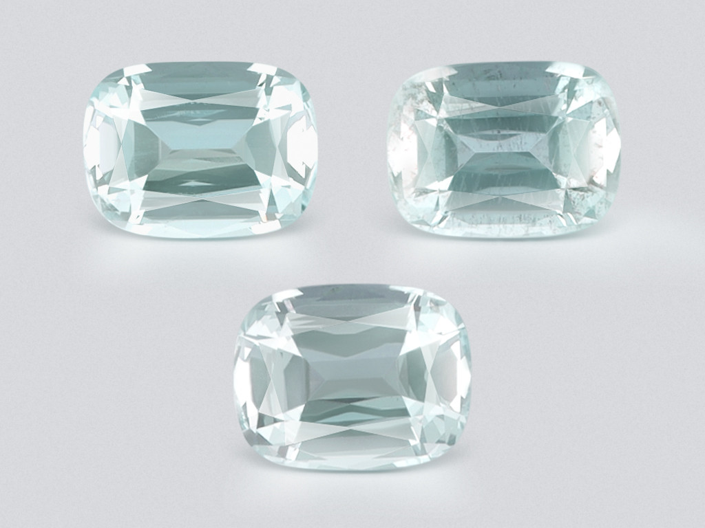 Set of aquamarines cushion cut 4.26 carats, Madagascar Image №1