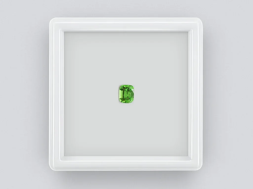 Cushion cut bright green tsavorite garnet 0.72 ct Image №1