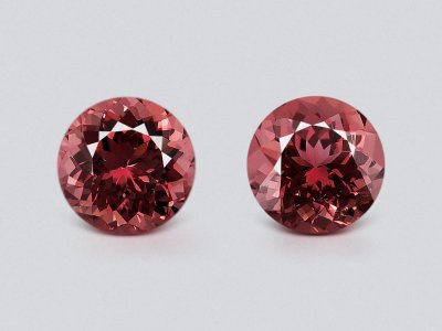 Pair of pink tourmalines in round cut 17.77 carats photo