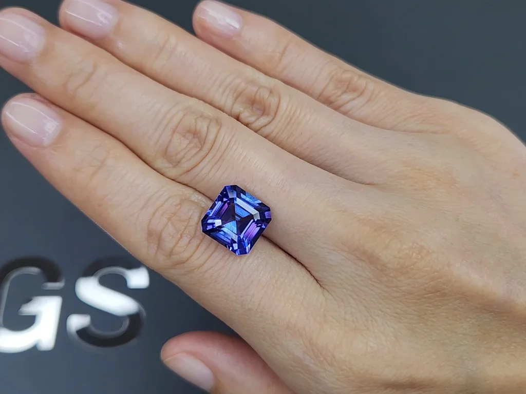 Blue tanzanite asscher cut 6.70 carats Tanzania Image №2