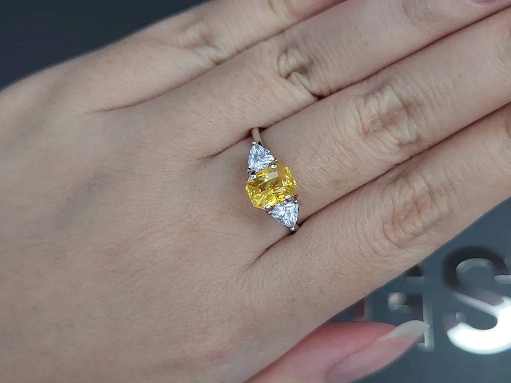 Vivid yellow sapphire with silk effect in radiant cut 2.03 carats, Sri Lanka Image №5