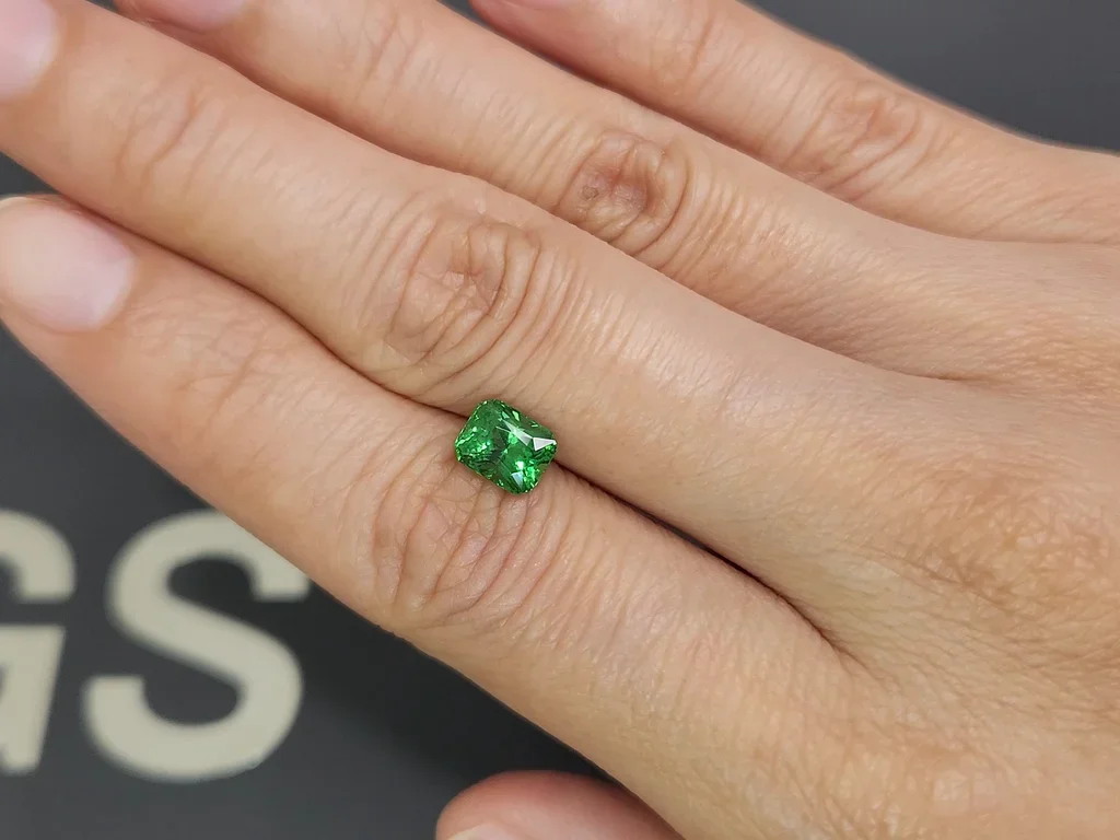 Vibrant Green tsavorite garnet in radiant cut 1.53 carats, Tanzania Image №2
