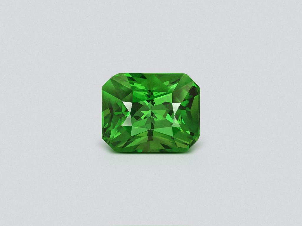 Vibrant Green tsavorite garnet in radiant cut 1.53 carats, Tanzania Image №1