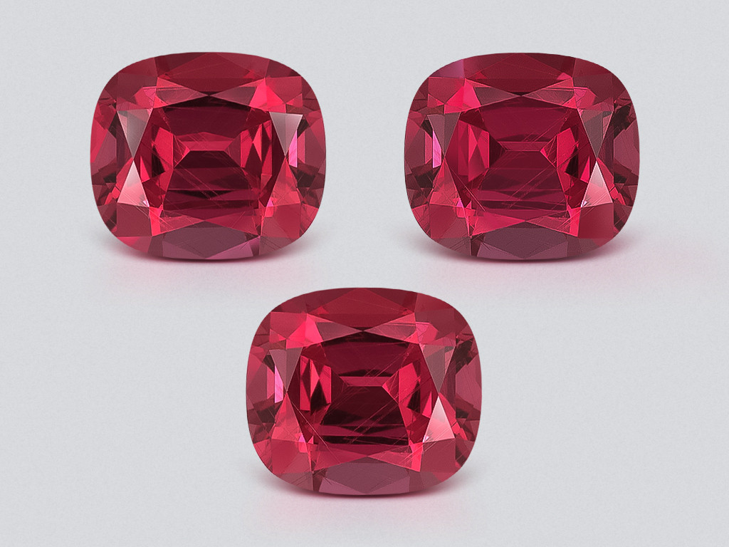 Set of garnets rhodolite cushion cut 6.50 carats, Madagascar Image №1