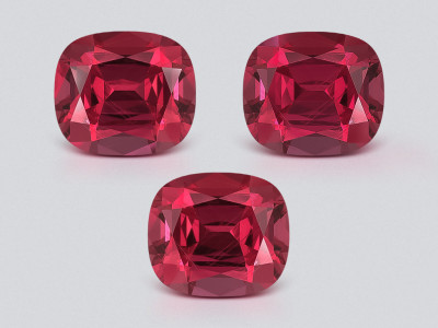 Set of garnets rhodolite cushion cut 6.50 carats, Madagascar photo
