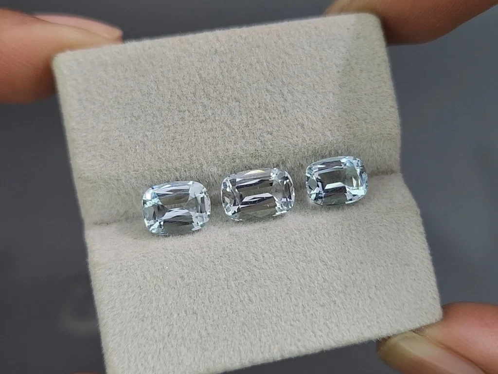 Set of aquamarines cushion cut 4.26 carats, Madagascar Image №5