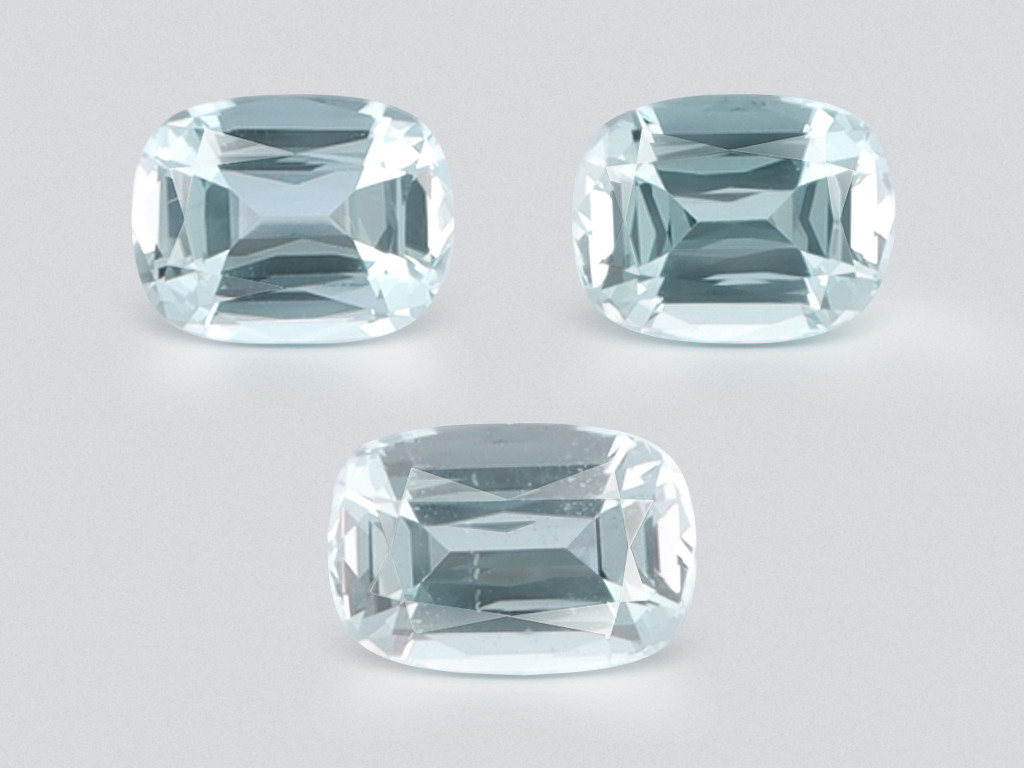 Set of aquamarines cushion cut 4.26 carats, Madagascar Image №1