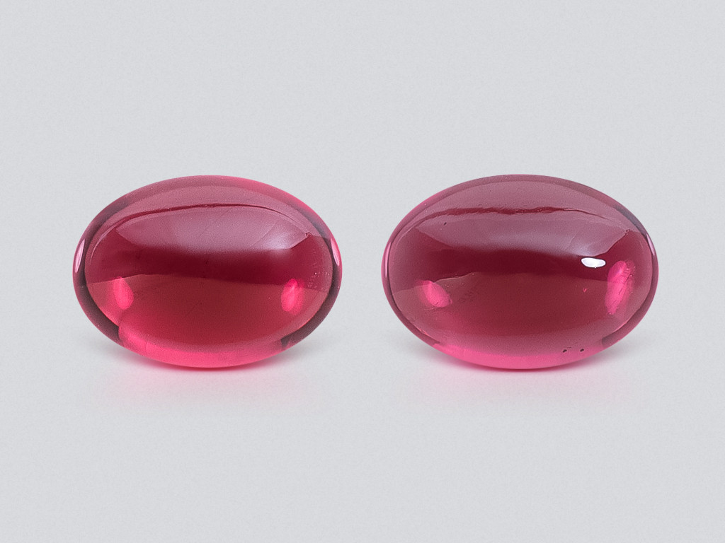 Pair of garnets rhodolite cabochon cut 1.95 carats, Madagascar Image №1