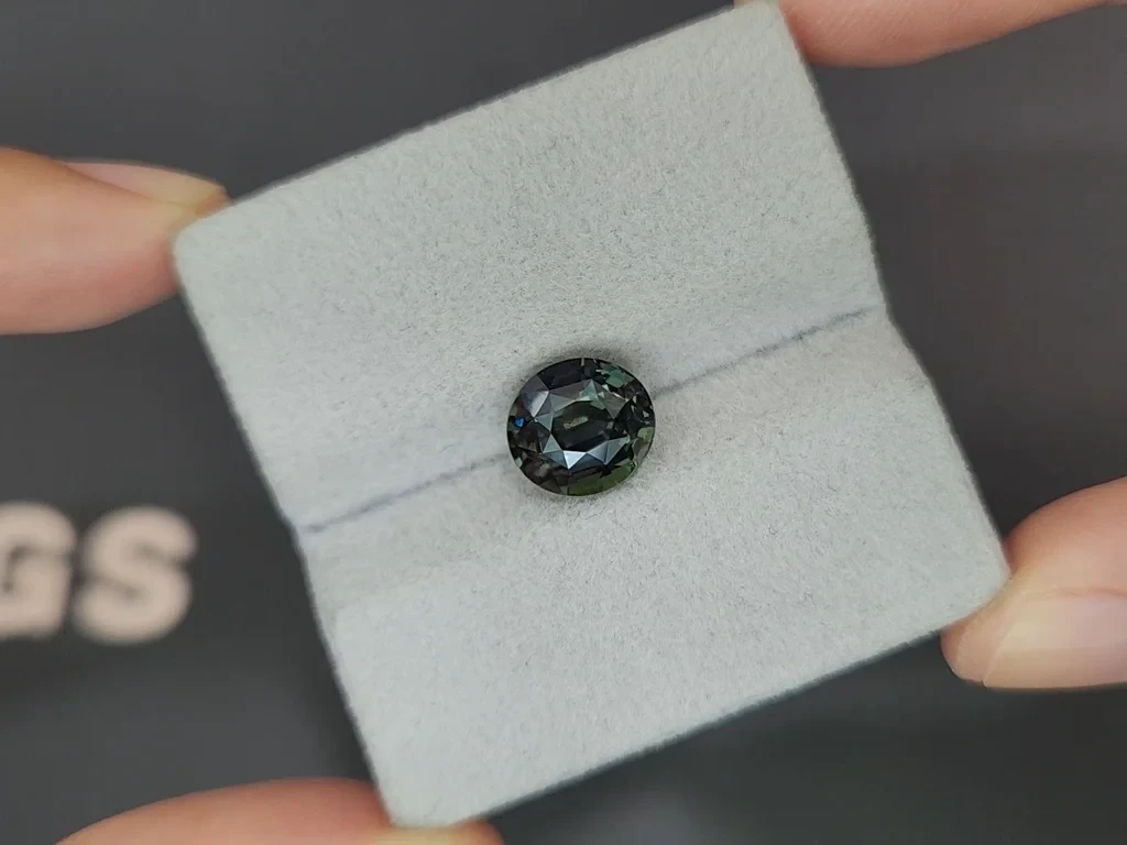 Unheated green sapphire round cut 4.65 carats, Sri Lanka Image №4