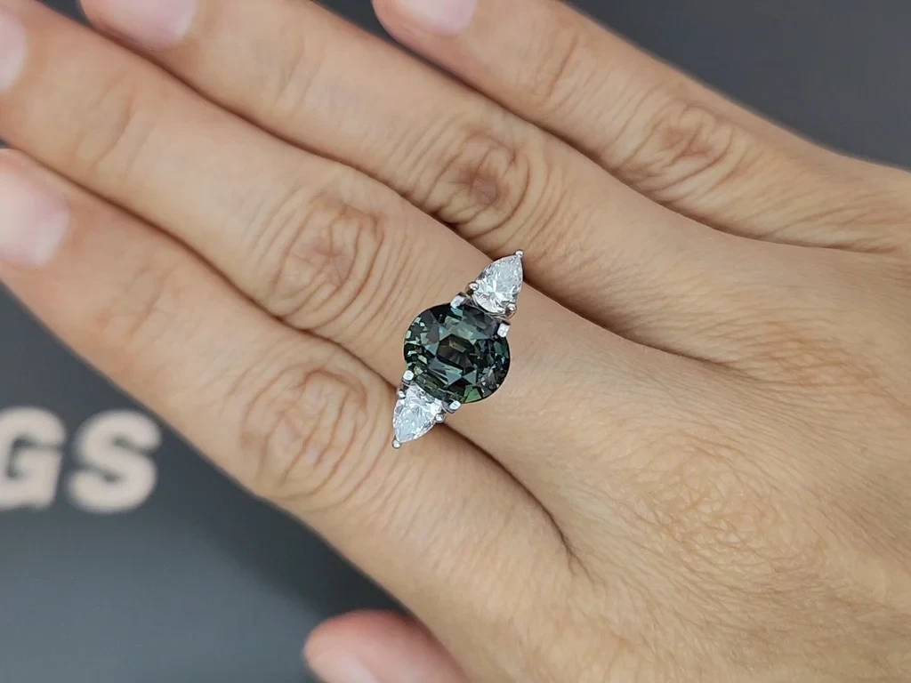 Unheated green sapphire round cut 4.65 carats, Sri Lanka Image №5