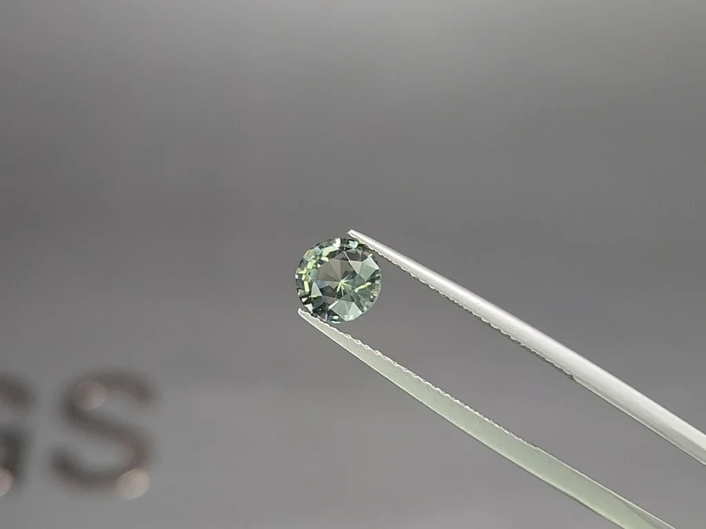 Unheated Teal sapphire round cut 1.62 carats, Madagascar Image №3