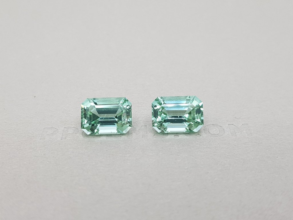 Pair of mint tourmalines 6.06 ct Image №2