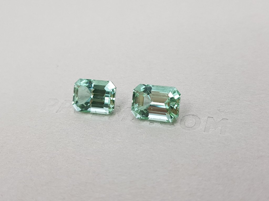 Pair of mint tourmalines 6.06 ct Image №4