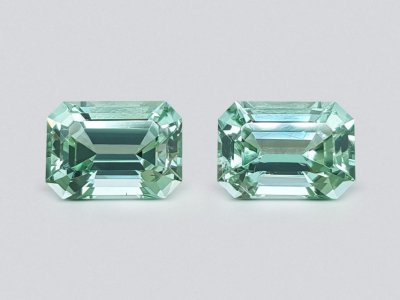 Pair of mint tourmalines 6.06 ct photo