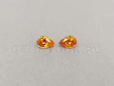 Pair of pear cut Fanta color spessartines 5.37 ct, Tanzania photo