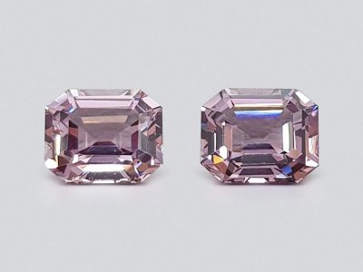 Pair of greyish pink octagon cut spinels 4.08 ct, Burma photo
