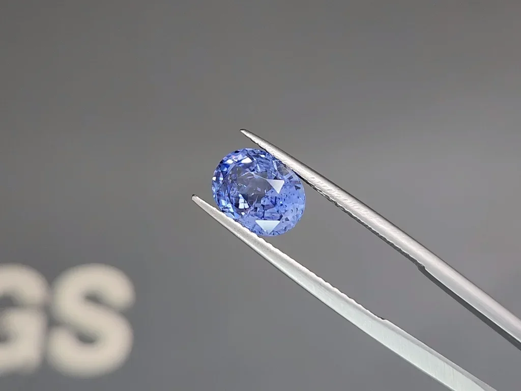 Cornflower blue sapphire in oval cut 3.03 carats, Sri Lanka Image №3