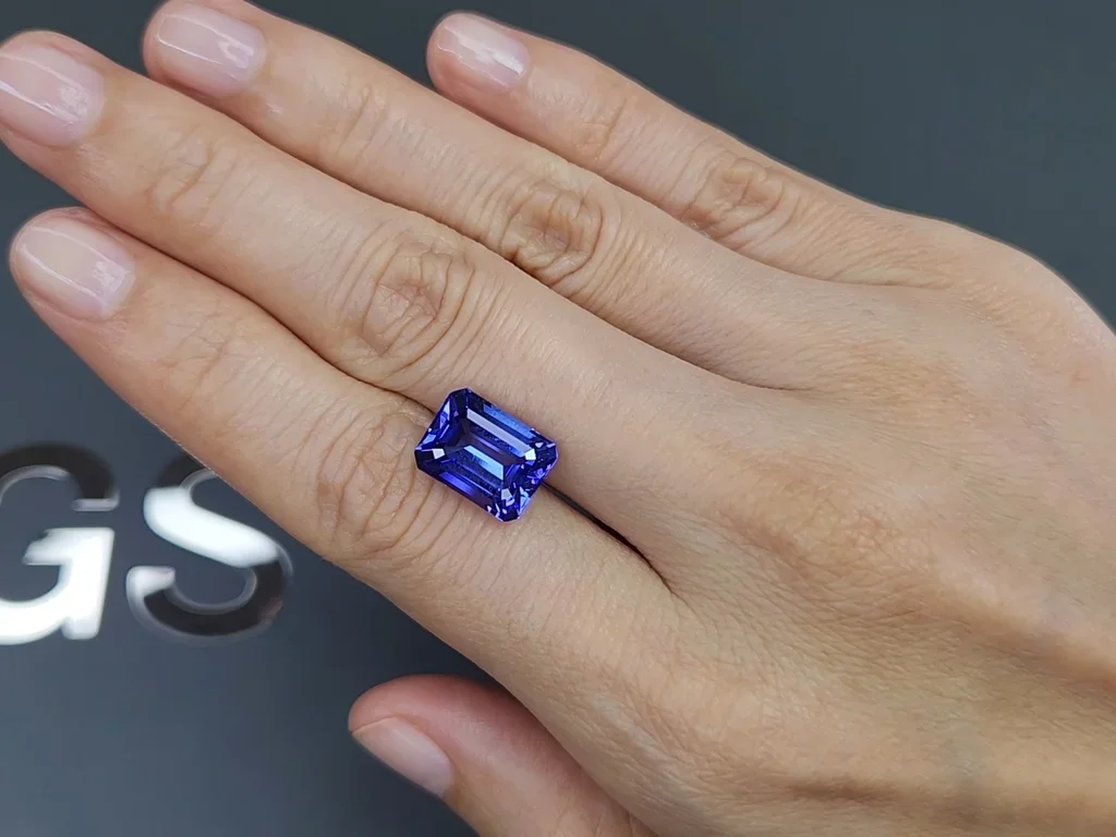 Octagon cut blue tanzanite 6.20 carats, Tanzania  Image №2
