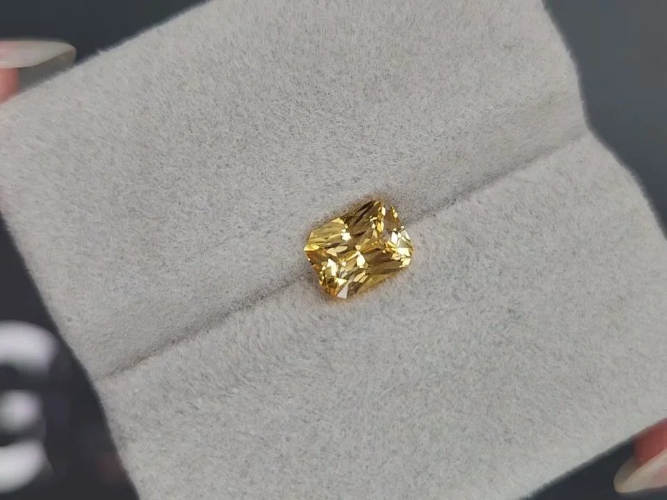 Unheated Intense yellow sapphire in radiant cut 1.56 carats, Sri Lanka Image №4