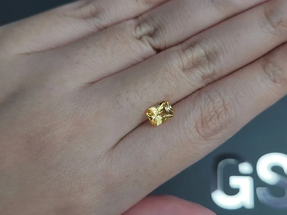 Unheated Intense yellow sapphire in radiant cut 1.56 carats, Sri Lanka Image №2