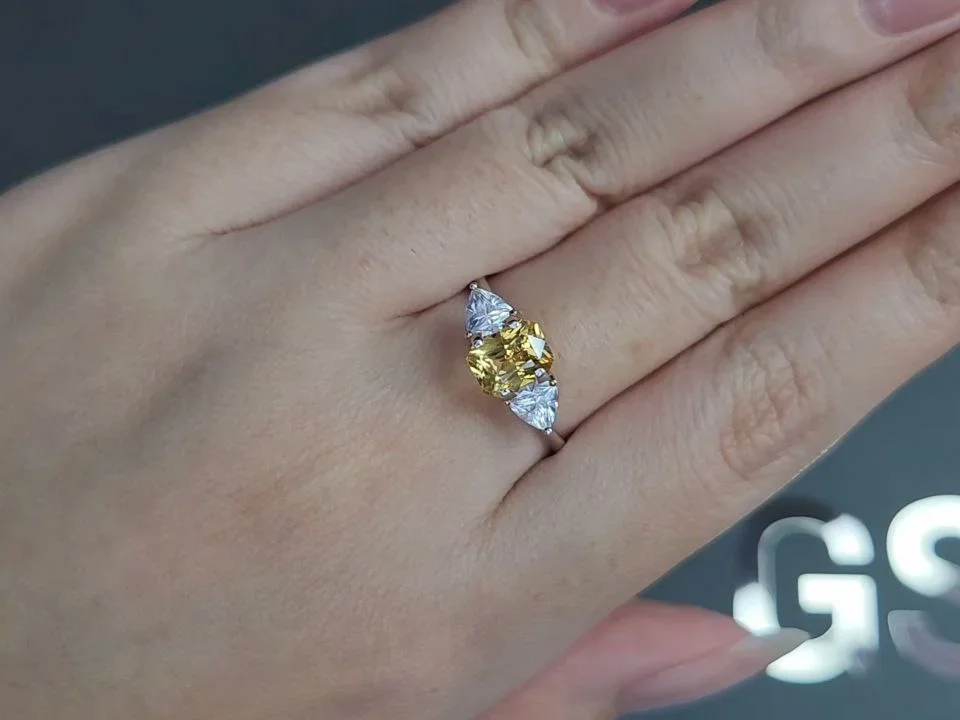 Unheated Intense yellow sapphire in radiant cut 1.56 carats, Sri Lanka Image №5