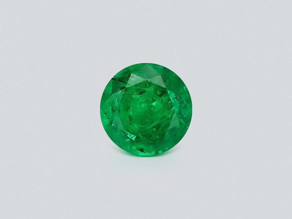 Rare Panjshir emerald with Vivid green color in round cut 5.09 carats Image №1