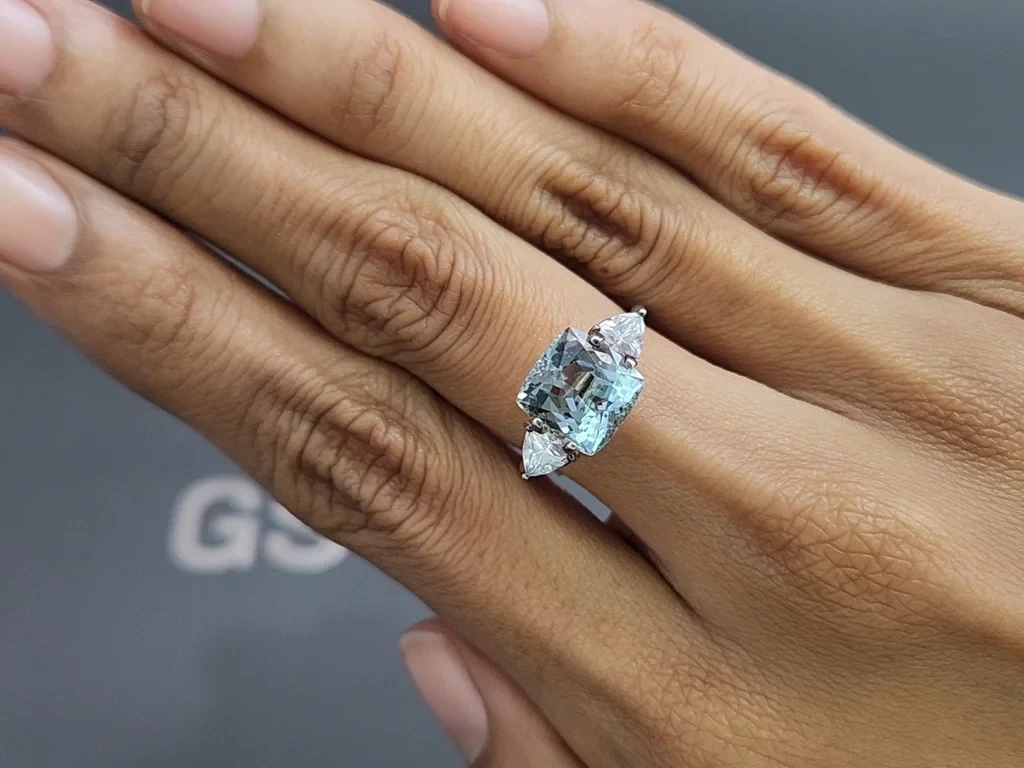 Aquamarine cushion cut 4.18 carats, Madagascar  Image №5