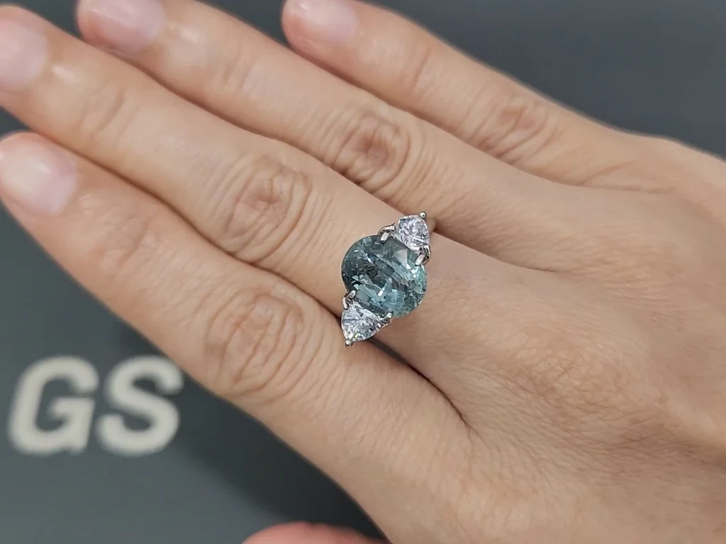 Sapphire Teal oval cut 4.79 carats, Sri Lanka Image №5