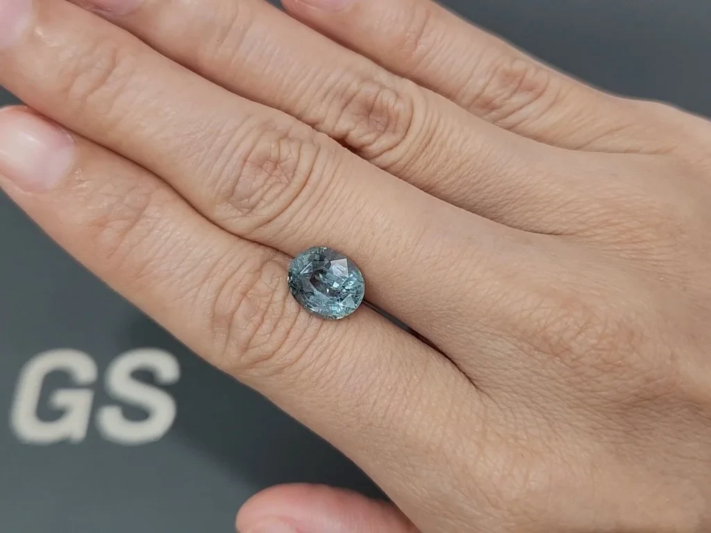 Sapphire Teal oval cut 4.79 carats, Sri Lanka Image №2