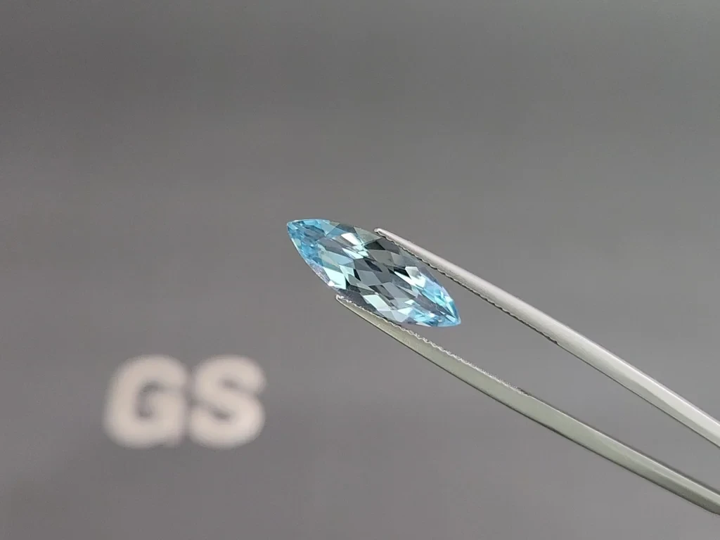 Set of aquamarines Santa Maria pear and marquise cut 5.27 carats, Mozambique Image №3