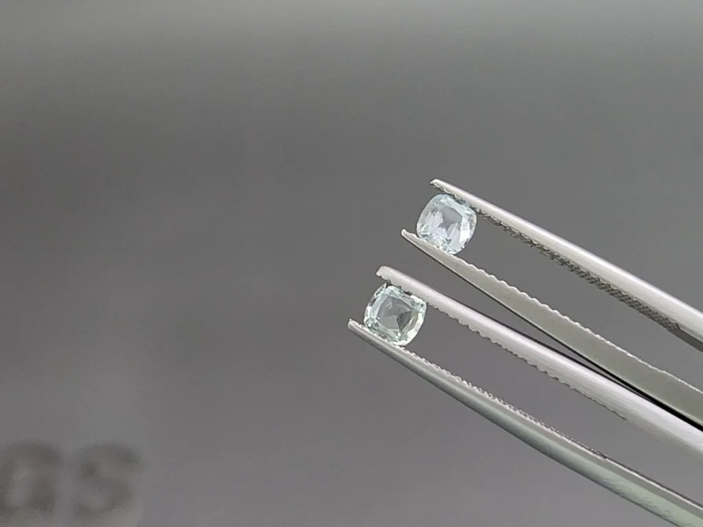 Set of aquamarines cushion cut 1.00 carats, Madagascar Image №4